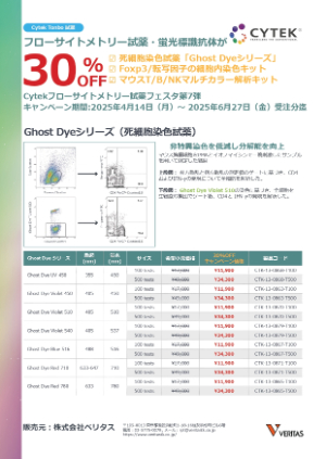 【ベリタス】CYTEKフロー試薬フェスタ 「第七弾」　フローサイトメトリー試薬・蛍光標識抗体が 30％OFF